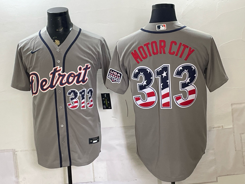 Men Detroit Tigers 313 Motor City grey Nike 2026 MLB Jersey 0825001->detroit tigers->MLB Jersey